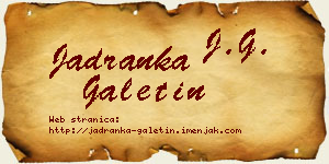Jadranka Galetin vizit kartica